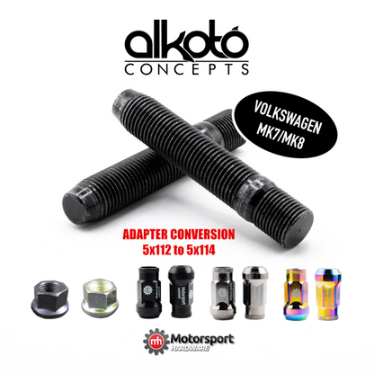 5x112 to 5x114 Adapter Stud Conversion Kit (VW - MK7/MK8)